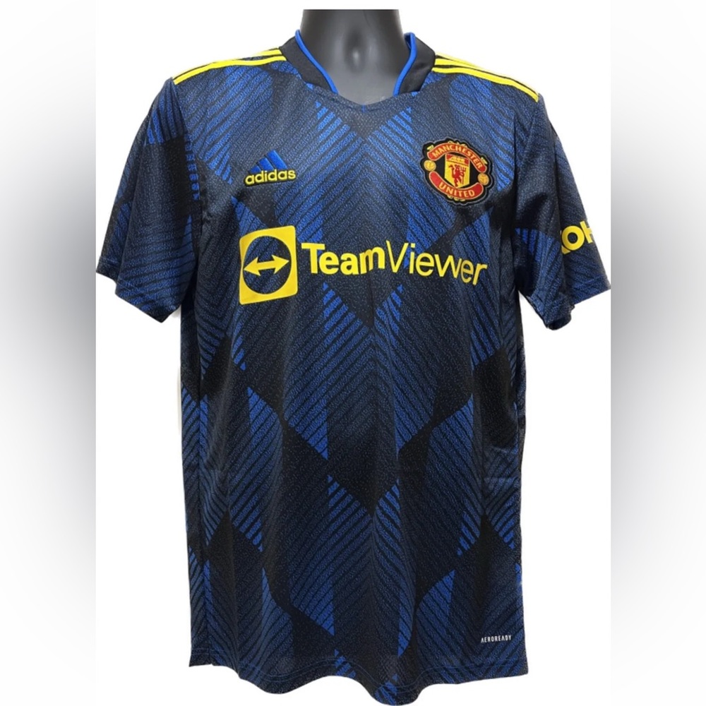Adidas Manchester United 21/22 Mens SIze M Third Soccer Jersey Blue GM4616 NWT